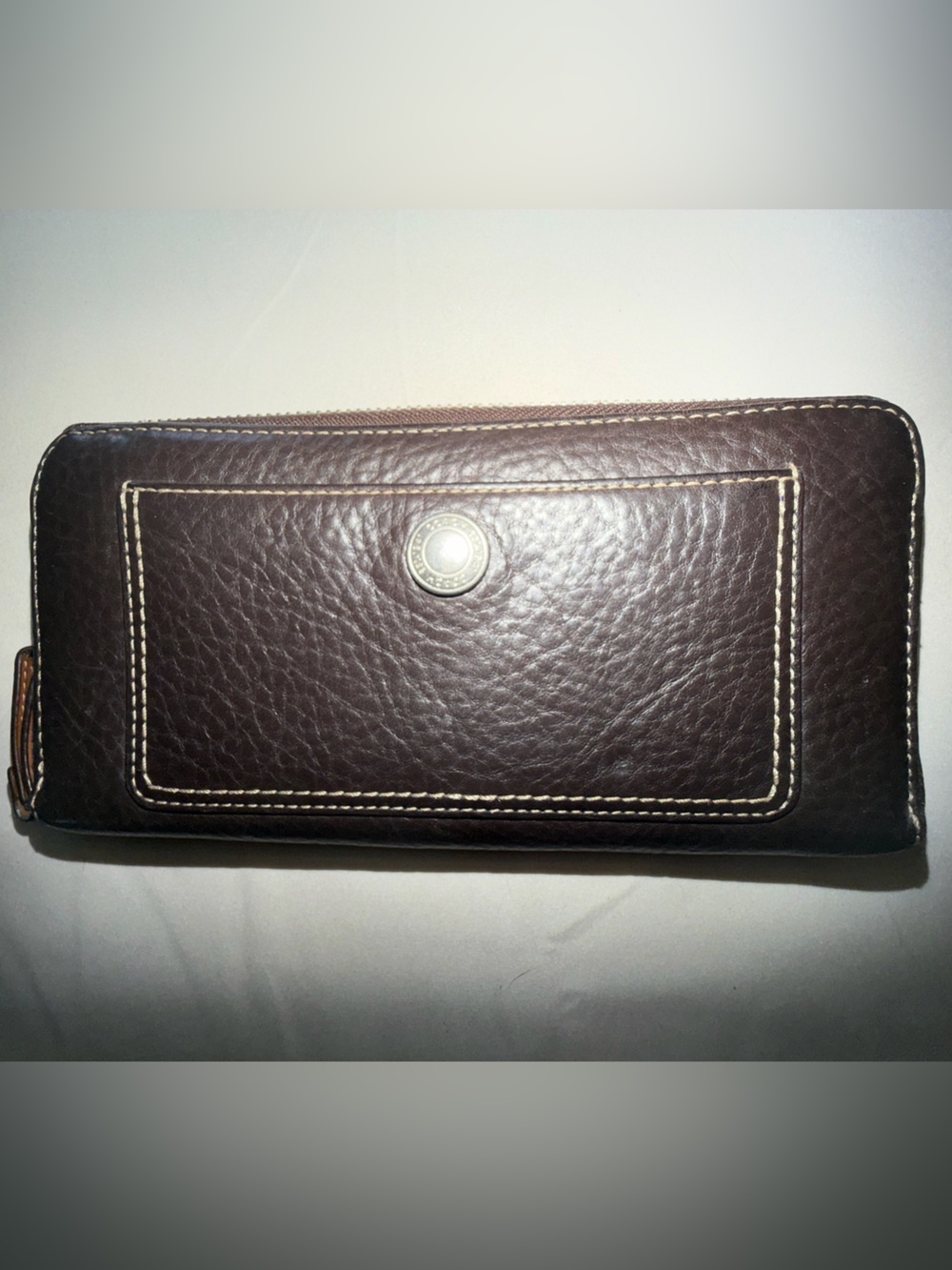 NWOT. Coach Pebbled Zip Wallet w/Contrast Stitching, Money, Coin, Card Holders